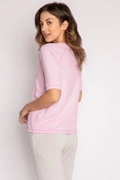 PJ Salvage Mini Me Stripes S/S Top - Rose Pink