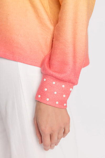 PJ Salvage Paradise Pearls Gradient L/S Top - Dusty Tangerine