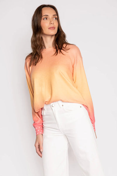 PJ Salvage Paradise Pearls Gradient L/S Top - Dusty Tangerine