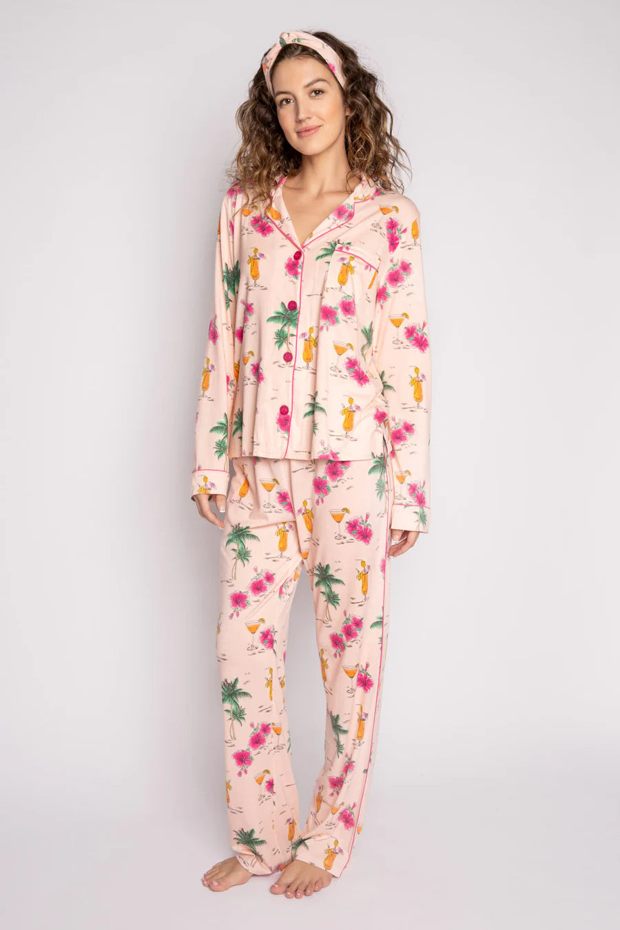 PJ Salvage Playful Prints Drinks PJ Set - Pink Dream