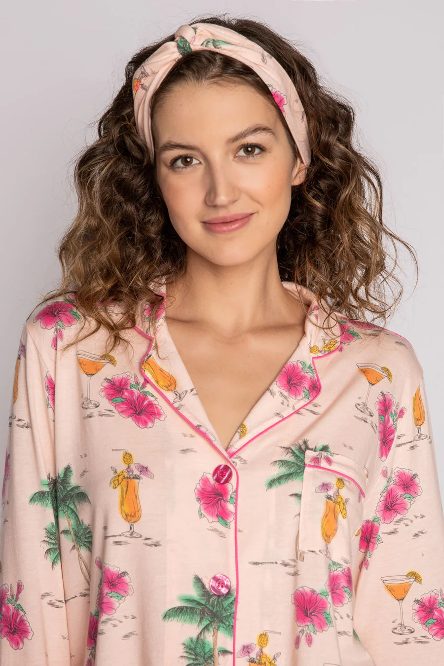 PJ Salvage Playful Prints Drinks PJ Set - Pink Dream