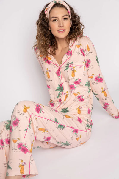 PJ Salvage Playful Prints Drinks PJ Set - Pink Dream