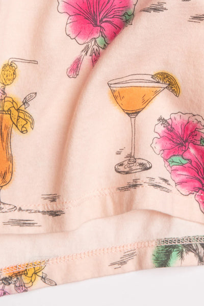 PJ Salvage Playful Prints Drinks PJ Set - Pink Dream