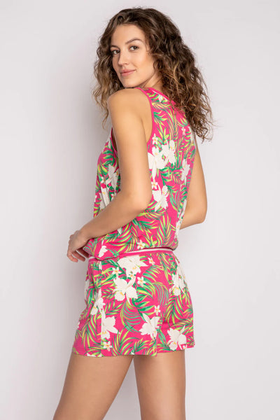 PJ Salvage Playful Prints Tropical Tank - Fuchsia