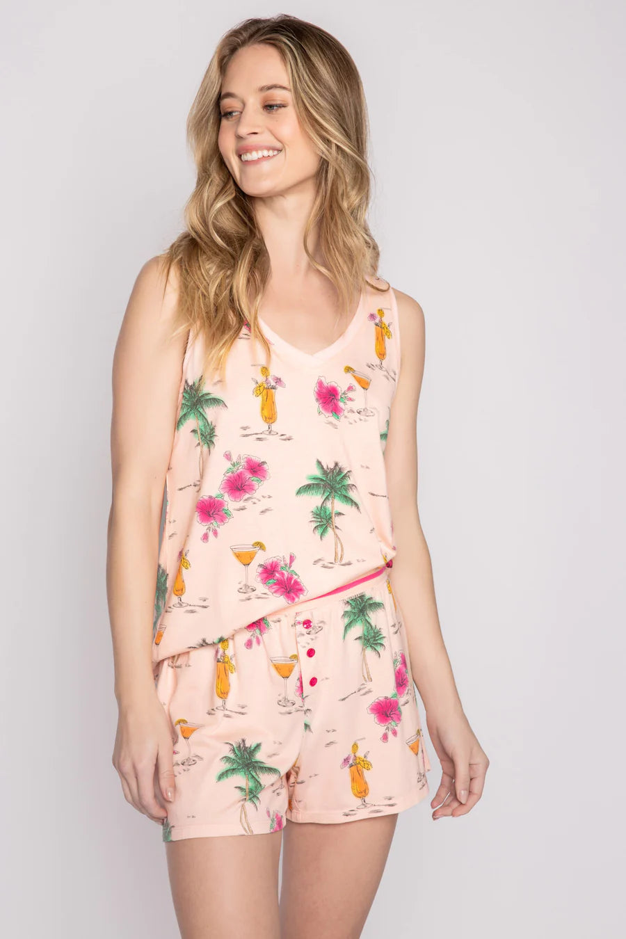 PJ Salvage Playful Prints Drinks Tank - Pink Dream