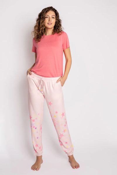 PJ Salvage Peachy Party Stars Pants - Blush
