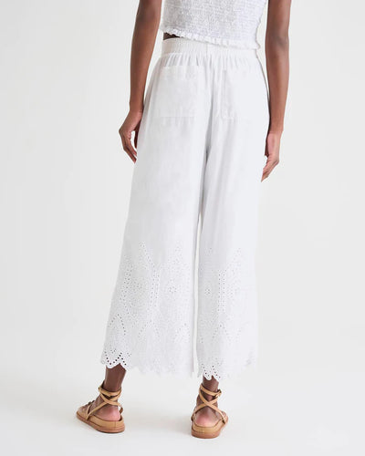 Splendid Eyelet Cropped Pants - White