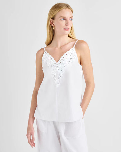Splendid Eyelet Tank - White