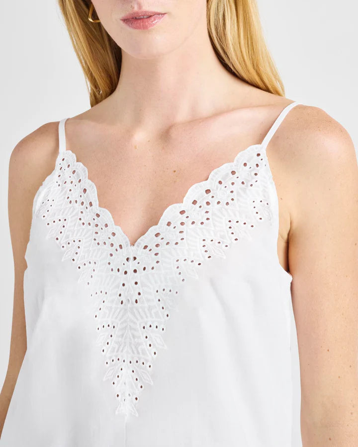 Splendid Eyelet Tank - White