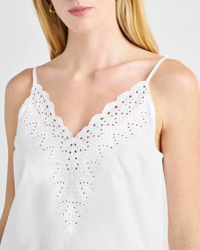 Splendid Eyelet Tank - White