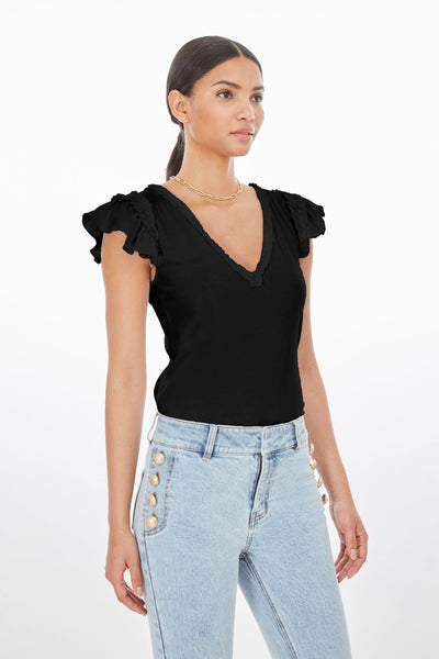 Generation Love Suzi Ruffle Top Black