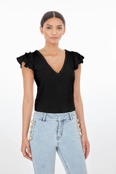 Generation Love Suzi Ruffle Top Black