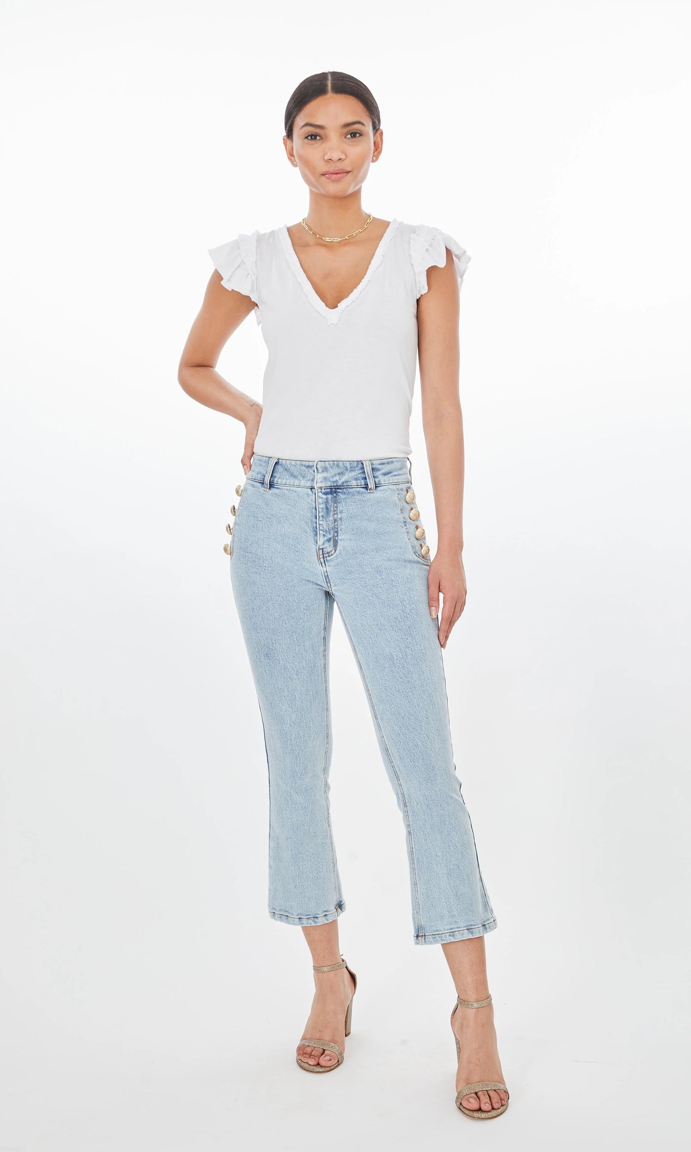 Generation Love Suzi Ruffle Top White