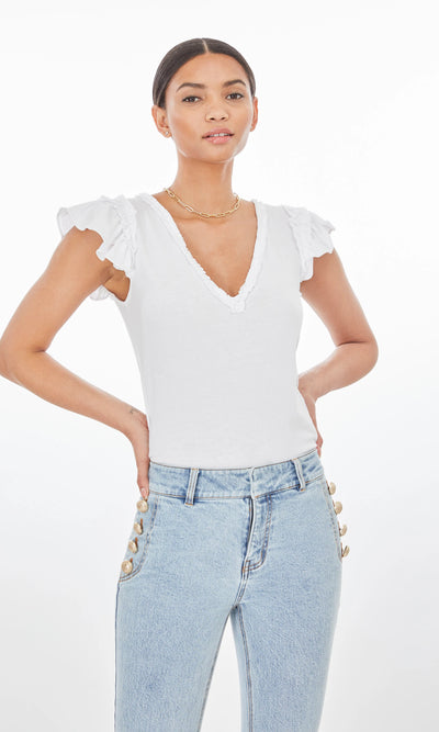 Generation Love Suzi Ruffle Top White