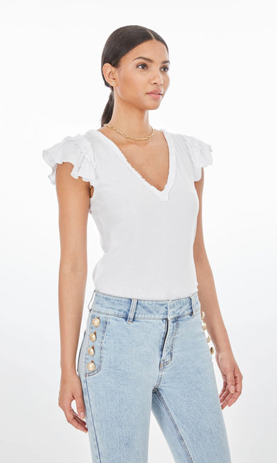 Generation Love Suzi Ruffle Top White