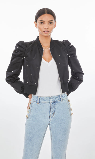 Generation Love Pia Pearl Bomber Jacket Black/Pearl