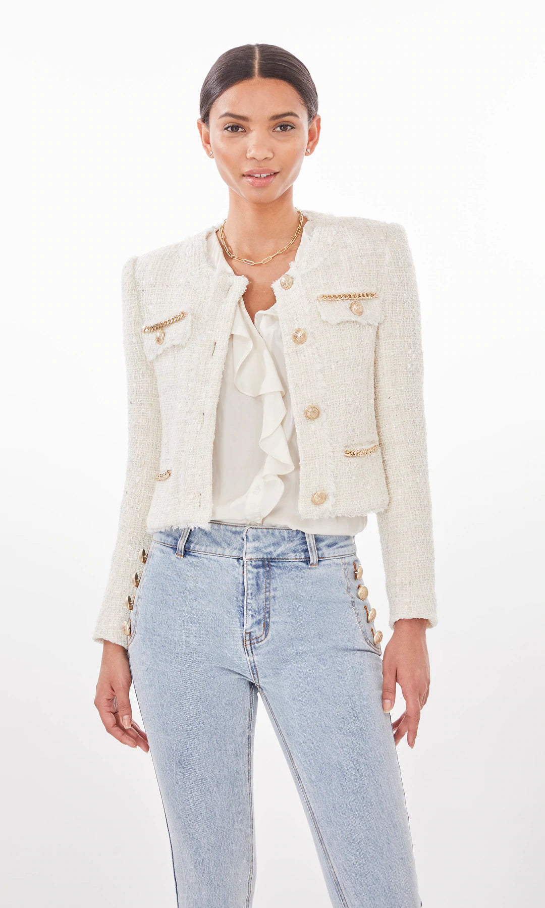 GENERATION LOVE Kristen Tweed Jacket - Cream
