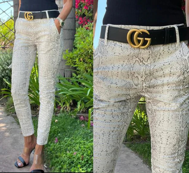 Bevy Flog Pull On Gold Snake Print Pants