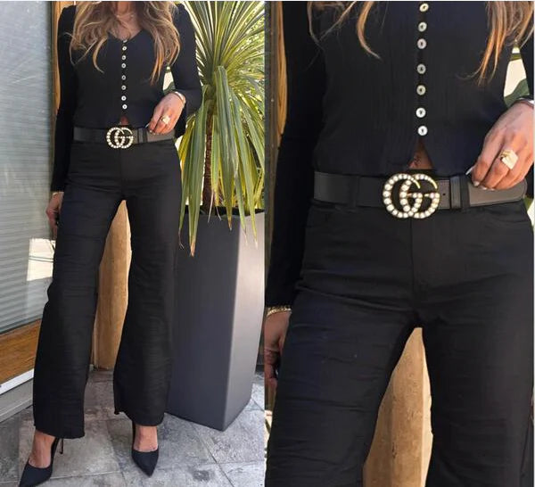Bevy Flog Pull On Black Pants