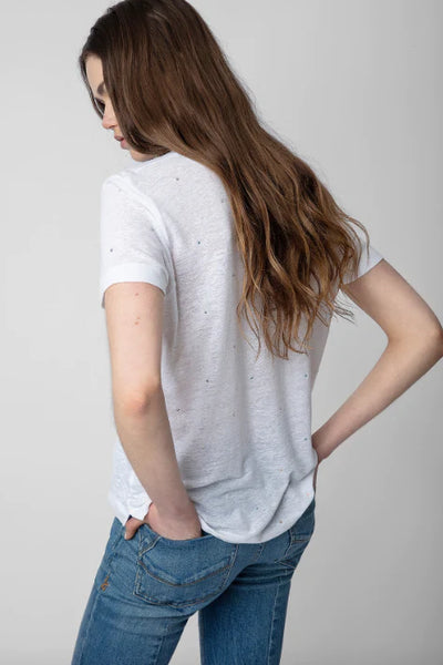 Zadig & Voltaire Wassa Ao Dots Strass Tee - White