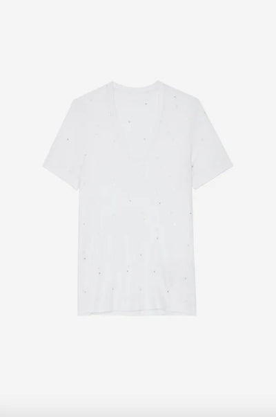 Zadig & Voltaire Wassa Ao Dots Strass Tee - White