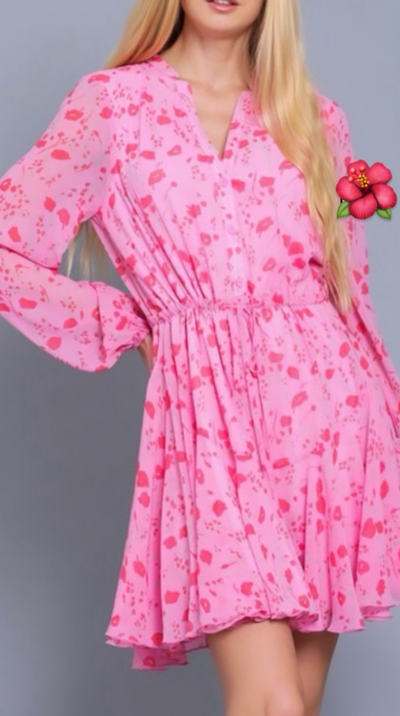 The Pink Door Pink Floral Print Dress