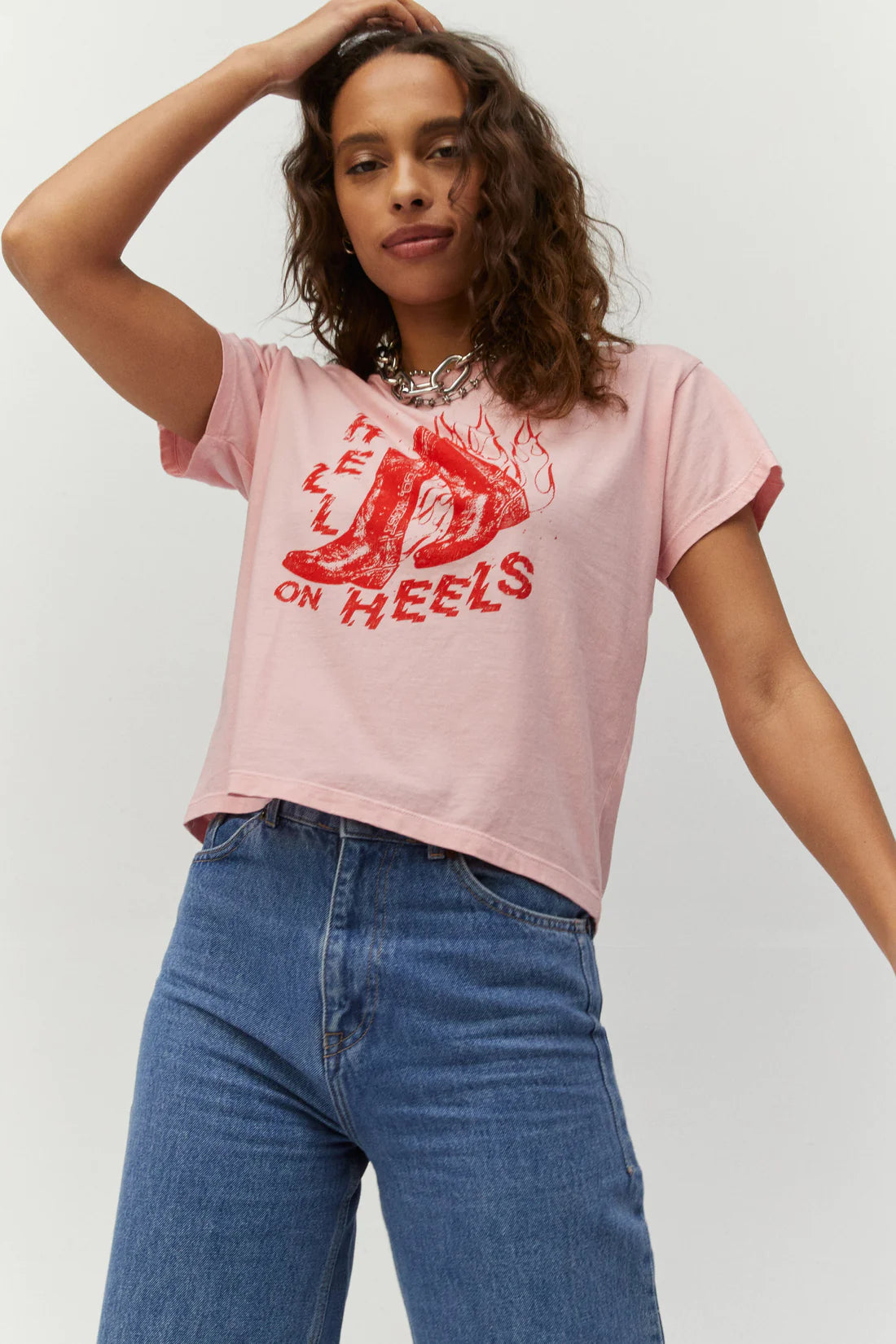 DayDreamer Hell On Heels Solo Tee - Pink Petal