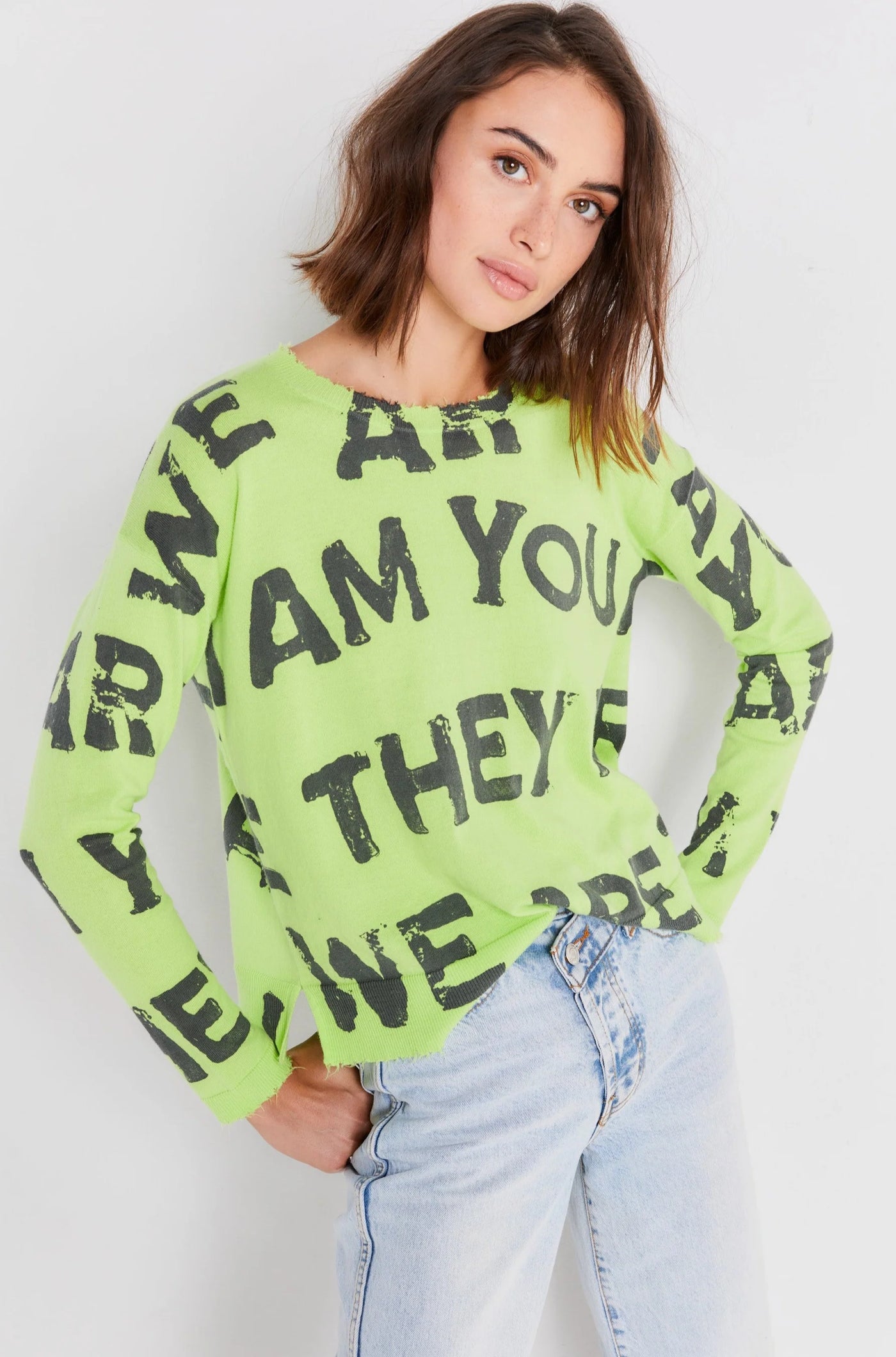 Lisa Todd Take A Stand Sweater - Acid Lime