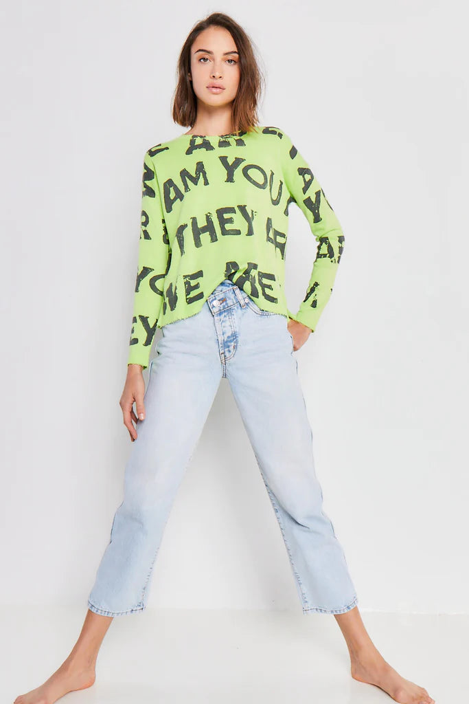 Lisa Todd Take A Stand Sweater - Acid Lime