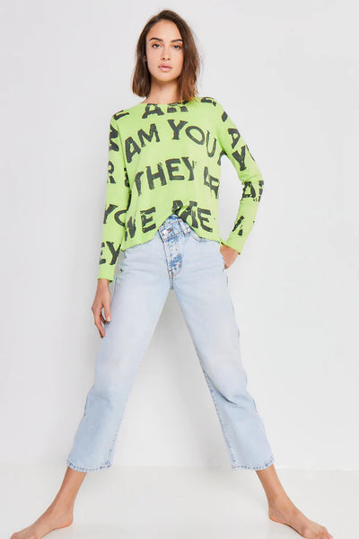 Lisa Todd Take A Stand Sweater - Acid Lime