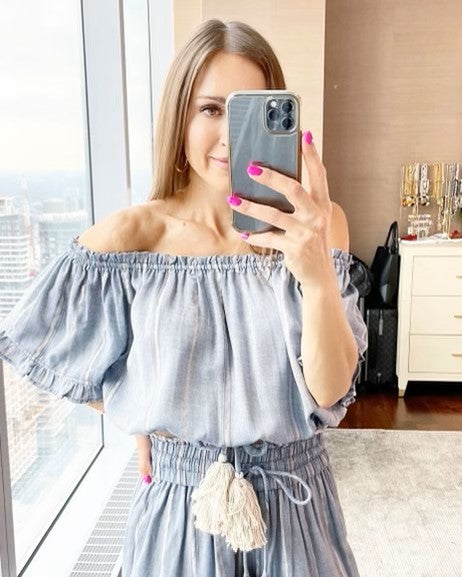 Surf Gypsy Denim w Gold Stripe Top
