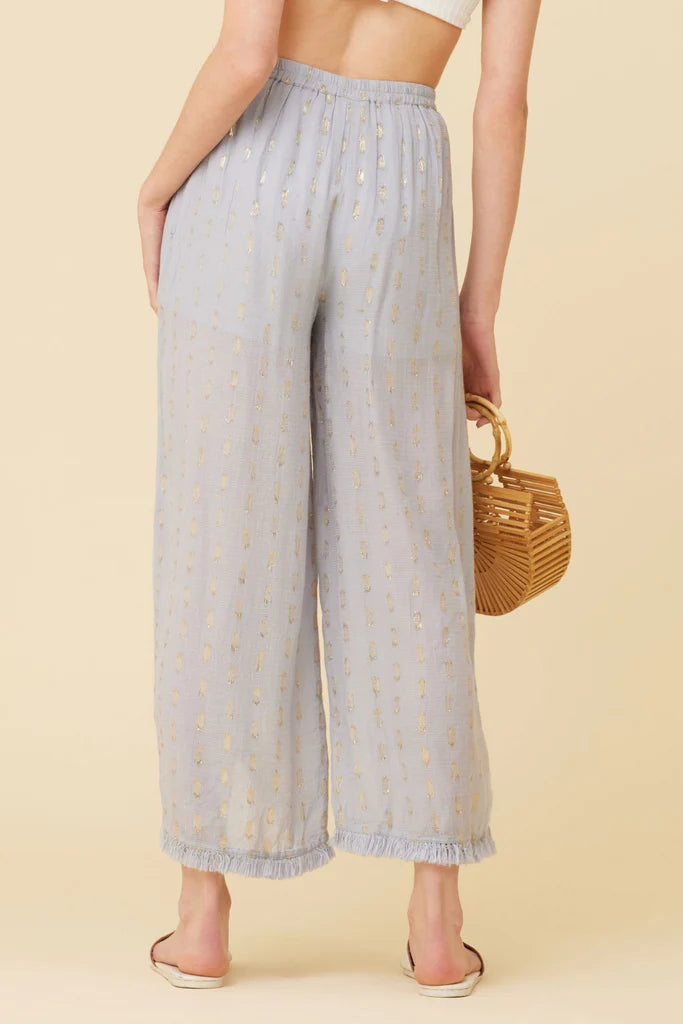 Surf Gypsy Blue w/ Gold Wide Leg Pants