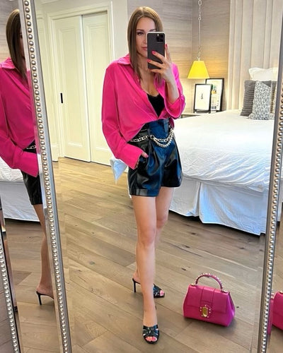 The Pink Door Fuchsia Silk Blouse