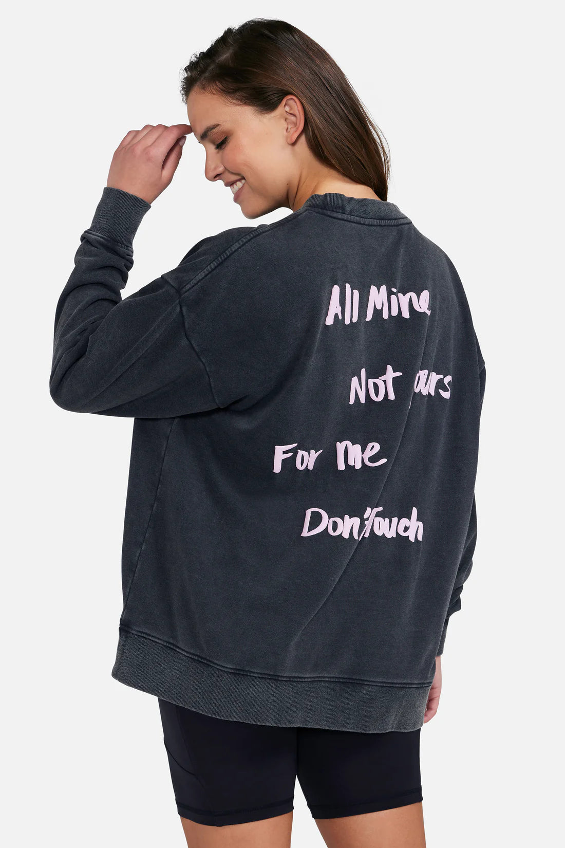 WILDFOX "Selfish" Road Trip Sweatshirt - Washed Black