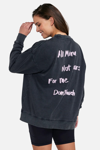 WILDFOX “Selfish” Road Trip Sweatshirt - Washed Black
