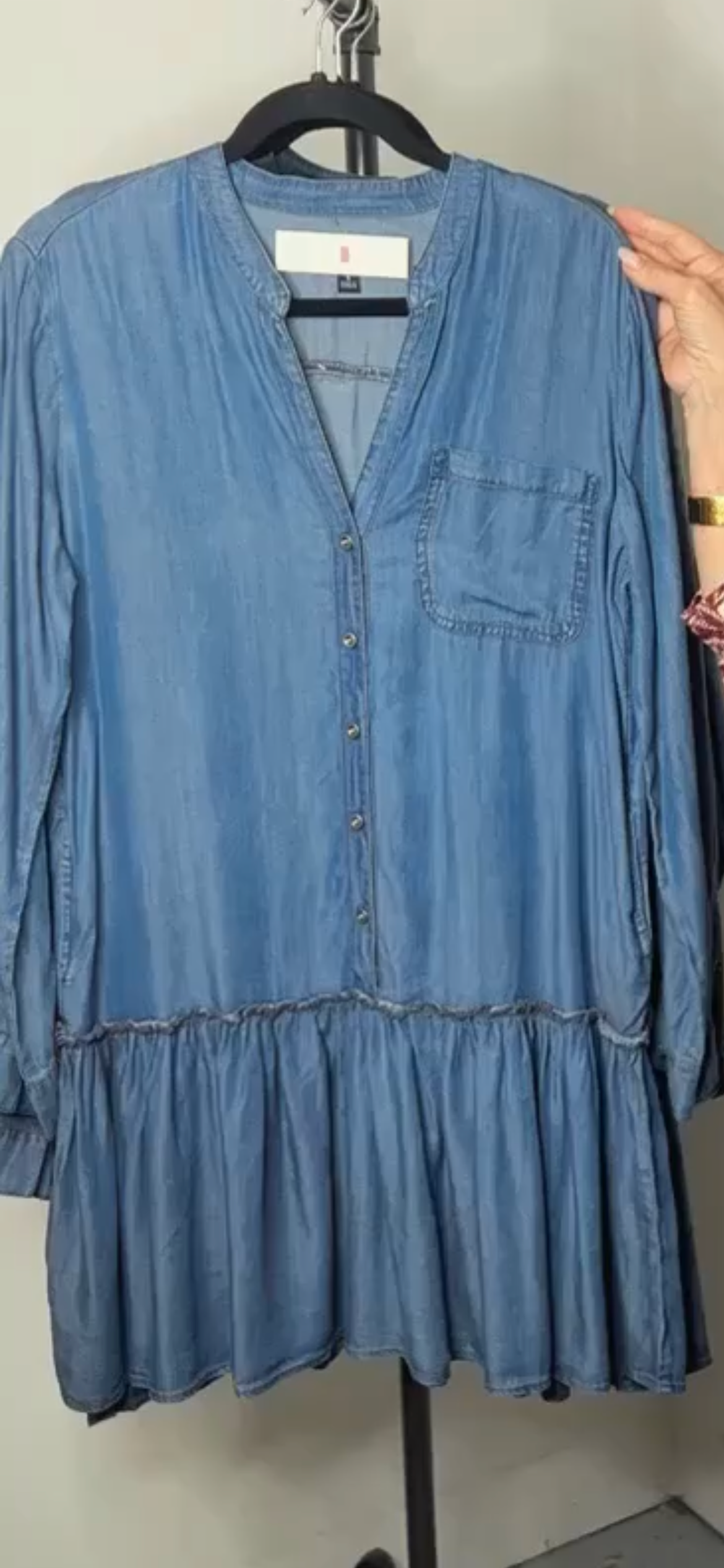Poison Mushroom Baby Doll Denim Dress