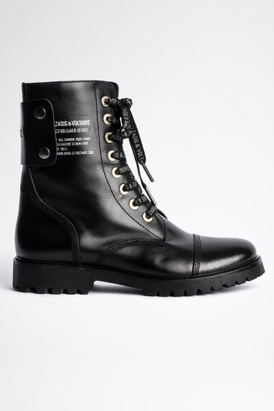 Zadig & Voltaire Joe Smooth Cowskin + Side Print Boot