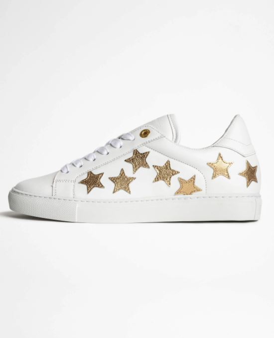 Zadig & Voltaire Smooth Calfskin Stars and Patch - Gold