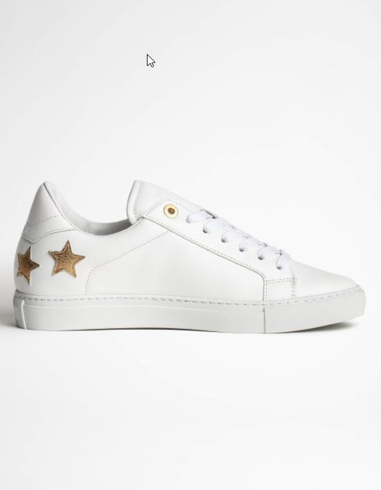 Zadig & Voltaire Smooth Calfskin Stars and Patch - Gold