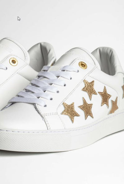 Zadig & Voltaire Smooth Calfskin Stars and Patch - Gold