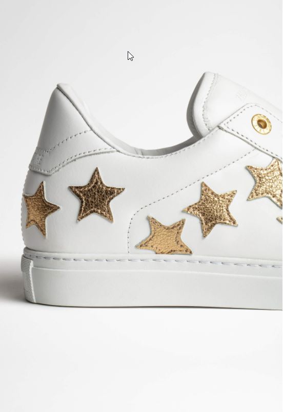 Zadig & Voltaire Smooth Calfskin Stars and Patch - Gold