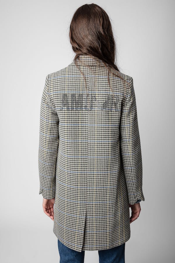 Zadig & Voltaire Amour Tweed Plaid Coat - Beige