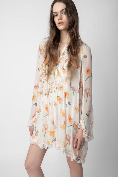 Zadig & Voltaire Rackel Mousseline Courtney Dress - Mastic