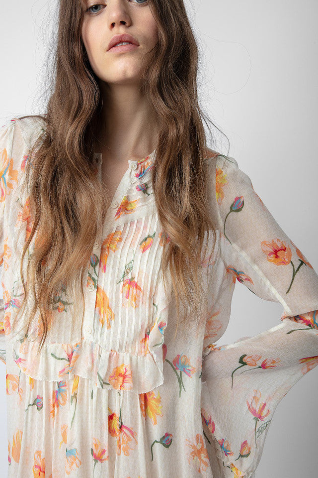 Zadig & Voltaire Rackel Mousseline Courtney Dress - Mastic