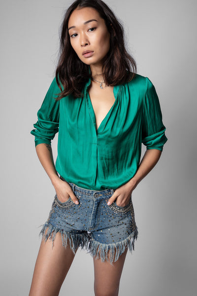 ZADIG & VOLTAIRE Tink Satin Blouse - Butter