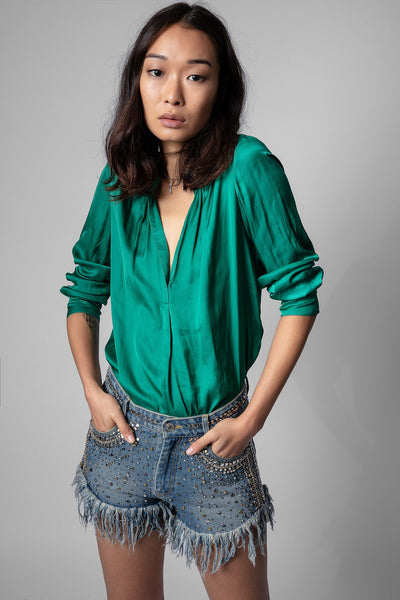 ZADIG & VOLTAIRE Tink Satin Blouse - Butter