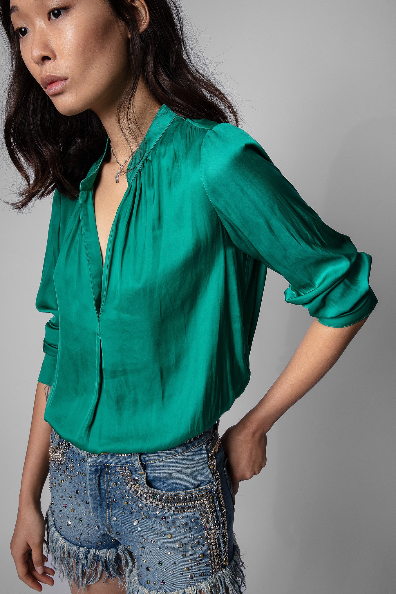 ZADIG & VOLTAIRE Tink Satin Blouse - Butter