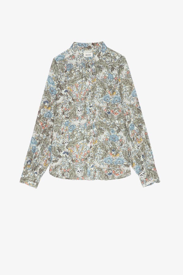 Zadig & Voltaire Twina Soft Floral Blouse - Kaki