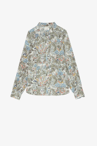 Zadig & Voltaire Twina Soft Floral Blouse - Kaki