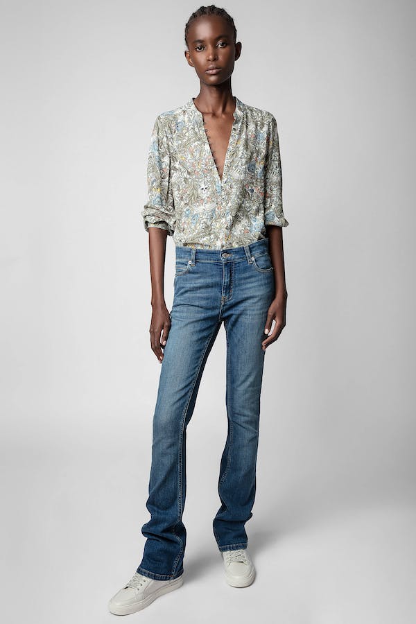 Zadig & Voltaire Twina Soft Floral Blouse - Kaki